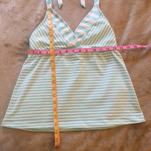 NWOT Mossimo light blue and white striped tankini top Size M - Picture 6 of 6